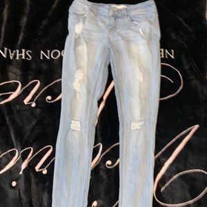 Frayed Light Blue Jeans